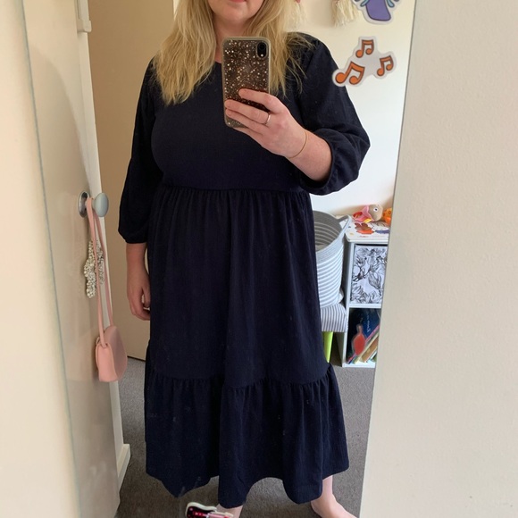 FRENCH CONNECTION navy tiered  Maxi dress AU XL - Picture 3 of 7